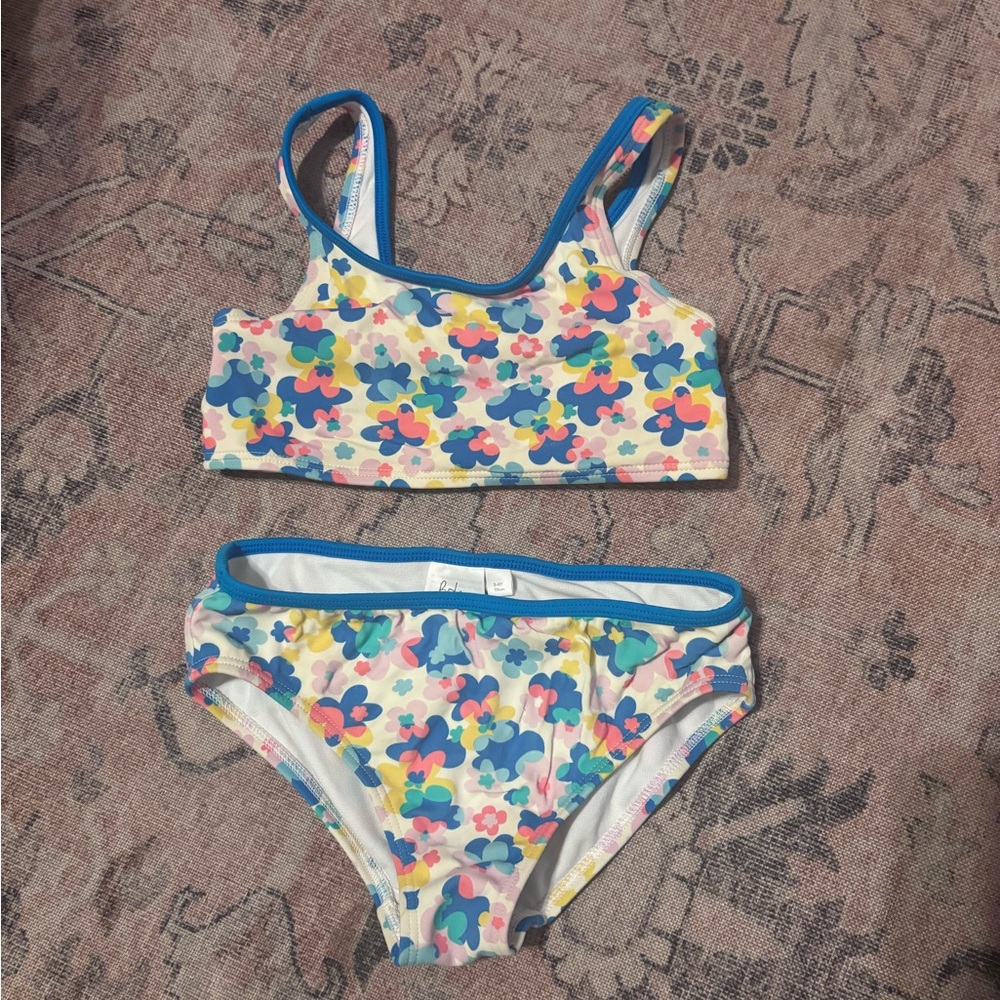 Mini Boden Girls Colorful Floral Bikini Set